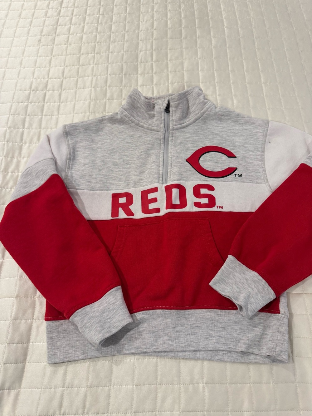 Genuine Merchandise Red & Gray Girls Half-Zip